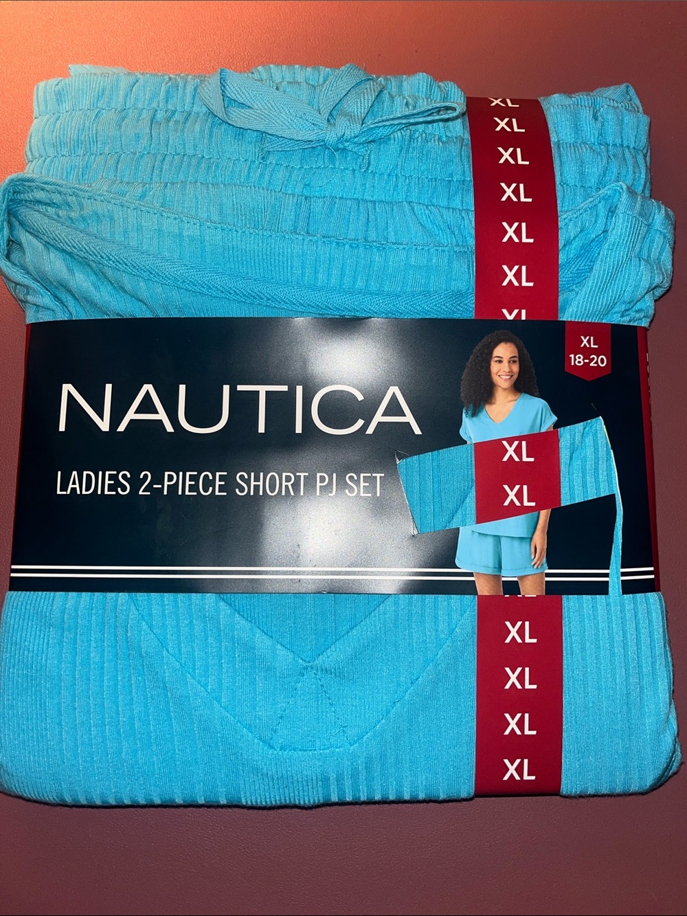 Nautica Light Blue Ladies 2-Piece Short PJ Set - XL